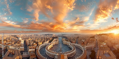 A Detailed Perspective of Vatican City from Above. Concept Aerial Photography, Vatican City, Landmarks, Architecture, Bird's Eye View