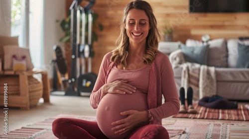 A Serene Pregnant Woman Relaxing