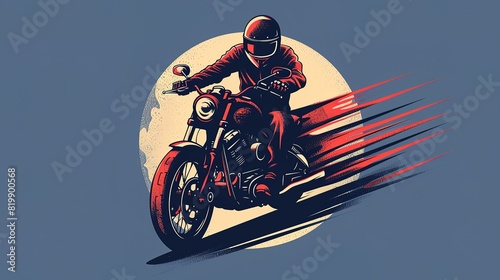 Vintage flat motorcycle logo. made with generative Ai 