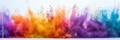 A colorful explosion of smoke and dust