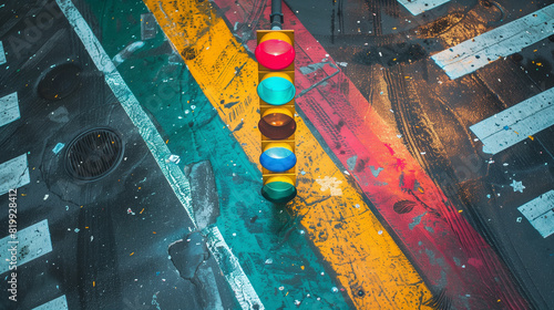 Traffic light in the city, LGBT+ sign