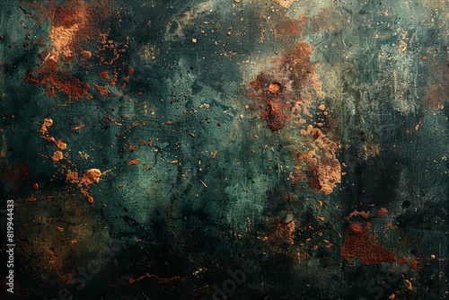 Depicting a green and brown abstract image on a black background