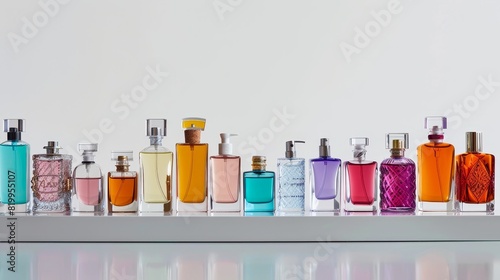 A bespoke fragrance creation session in a high-end perfumery, illustrating wealth.,space for text,,isolated on white background