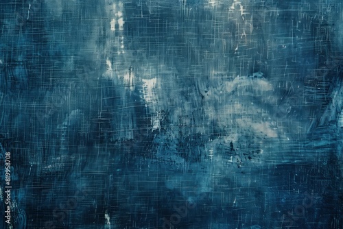 Dark blue canvas grungy background or texture - Generative Ai
