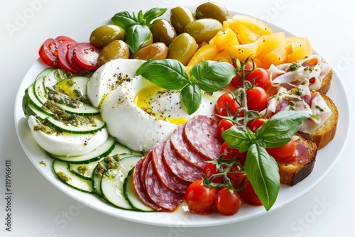 Mouthwatering Antipasto Platter with Cerignola Olives and Bruschetta