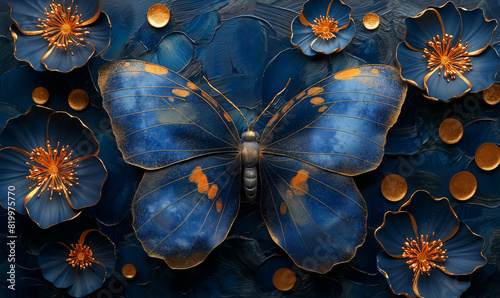 Blue Butterfly With Orange Spots