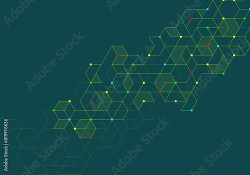 Abstract background with simple geometric figures and dots