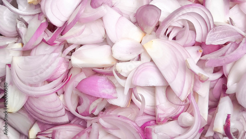 Sliced shallots for cooking ingredients