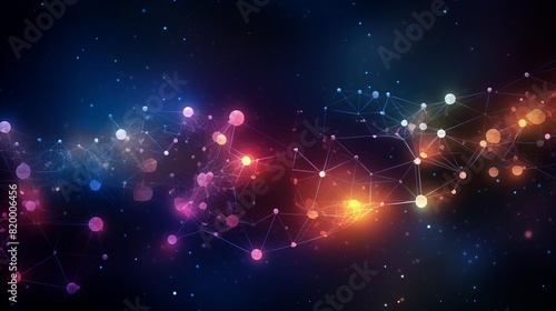 Abstract network of glowing connections