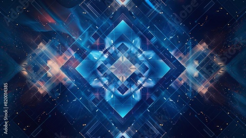 Blue geometric tech design