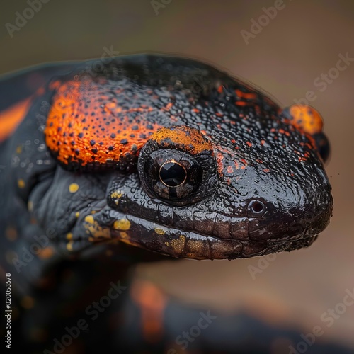 Depicting a newt , close-up portrait , high quality, high resolution