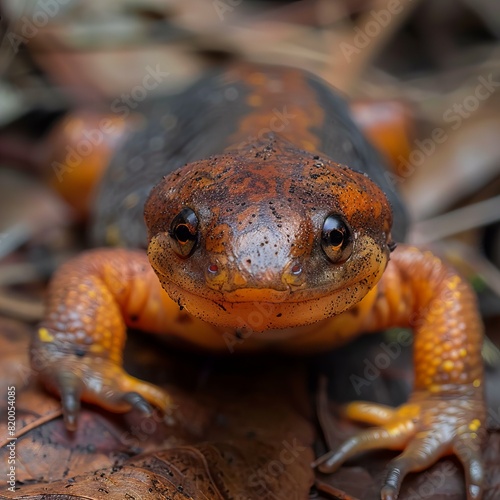 Featuring a newt , close-up portrait , high quality, high resolution