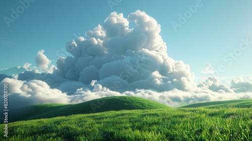 Fluffy Cumulus Cloud in the Sky
