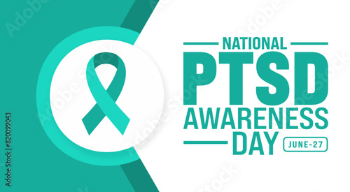 June is National ptsd awareness day background template. Holiday concept. use to background, banner, placard, card, and poster design template with text inscription and standard color. vector