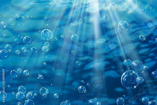 abstract blue bubbly water background