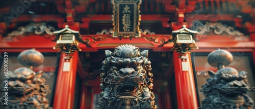 Shinto shrine with pride decorations, sacred support, close up, harmony in diversity, surreal, composite, Japanese background