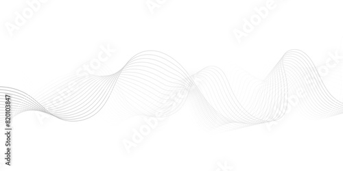 Abstract grey wavy lines Digital frequency track equalizer background. Curved wave smooth stripe seamless pattern. Wave lines created using blend tool. graphic design template banner business wave.