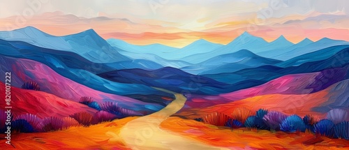 Abstract watercolor mountainside view background