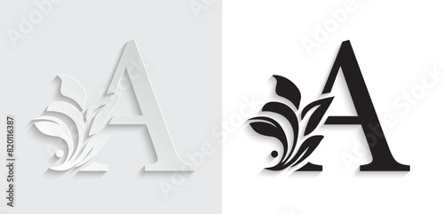 letter flower letters. Vintage ornament initial Alphabet. Logo vector