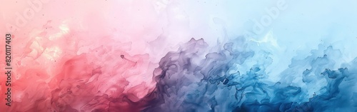 Soft Pastel Watercolor Texture: Abstract Pink and Blue Background Illustration