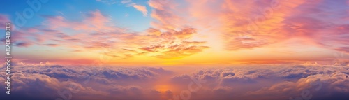 Sunset view with clouds background wide background