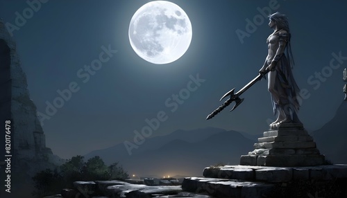 A guardians falchion glinting in the moonlight p upscaled_3