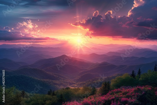 As the sunset illuminates the flora of the Smoky Mountains, the photographer's joy is evident in the rich colors and serene landscape captured.