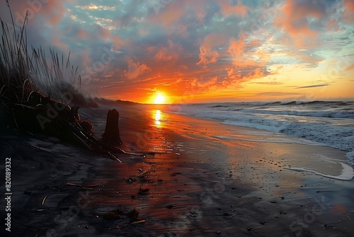 sunset beach person walking sand haida stray oregon surf morning time jupiter spectacular sun myrtle