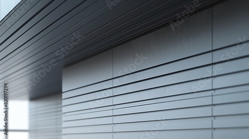 Ultra-Modern Parapet Wall in Matte Grey with Horizontal Line Details