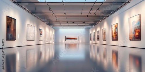 Modern exhibition hall interior Gallery room background