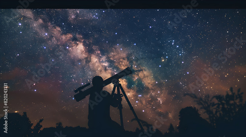 Stargazing Adventure: A Tranquil Night Under the Shimmering Sky and Enchanting Milky Way Galaxy
