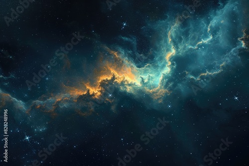 Amazing cosmic scene with stars and planets