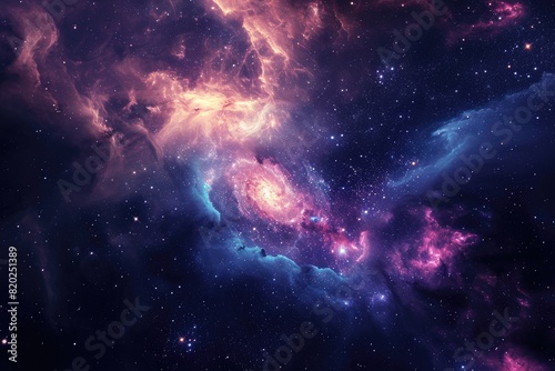 Stunning galaxy with nebulas and cosmic dust