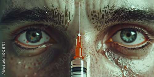 Fighting Addiction: A Close-Up Look at Injecting Drugs syringe.