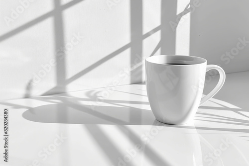 Cup of coffee for a pleasant start to the day on white background.