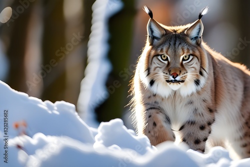 lynx in the snow