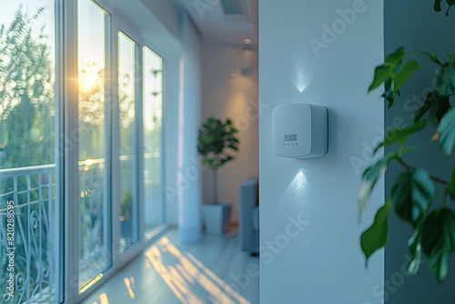 A reliable alarm system guarding against intruders, providing peace of mind and security in the home. Concept of home safety. Generative Ai.