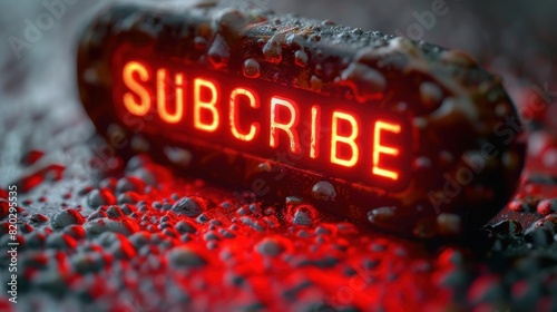 Subscribe button for social media. Subscribe to video channel, blog and newsletter.