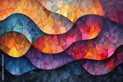 Colorful glass wave abstraction