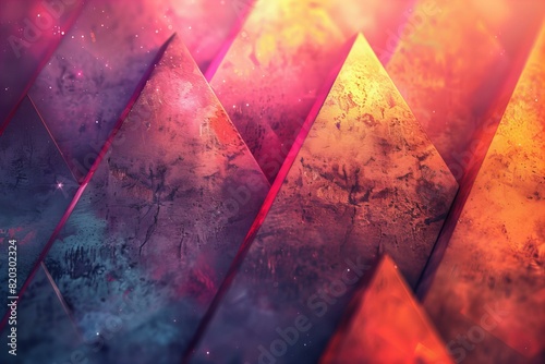 Close up of colorful triangle background