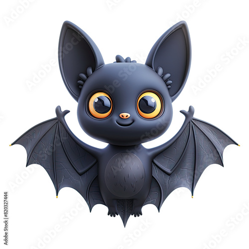 Black bat 3d icon. Best for graphic design materials.