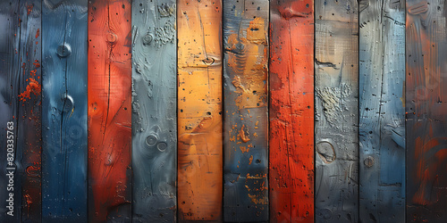 Nostalgic Woodgrain Textures in Orange and Teal