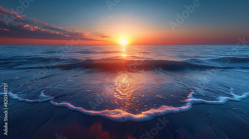Desolate Coastline Sunset - Isolated Seascape