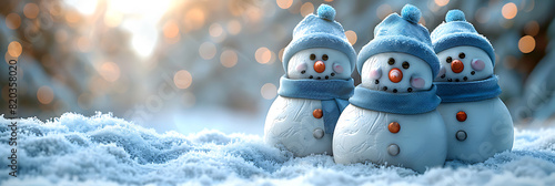 Warm Winter Scene: Building a Snowman in Realistic Style