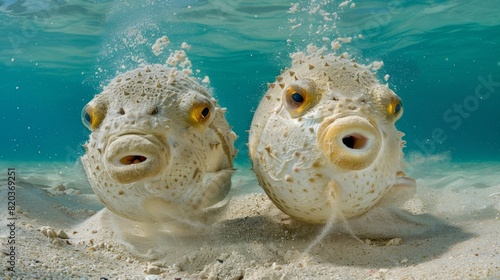 The secret lives of male pufferfish revealed through their intricate sand creations in the ocean.