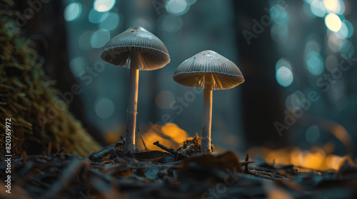 Up close picture of fractal backdrop of mushrooms with Eye-Catching Visual Content Creation