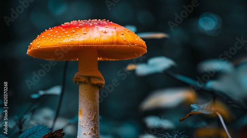 Close-up view of a fractal background with mushrooms.