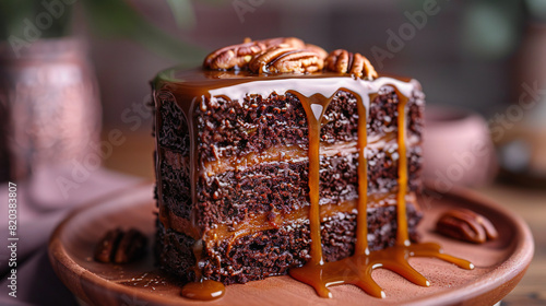 German Chocolate Cake Close-Up