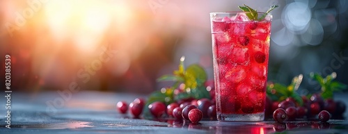 Refreshing cranberry juice. A delicious and healthy way to quench your thirst.