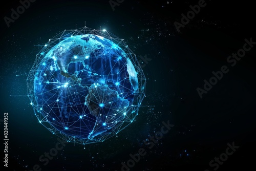 Global digital logistics internet marketing and business e-commerce graphic concept showing global network and social media connection technology. Generative AI